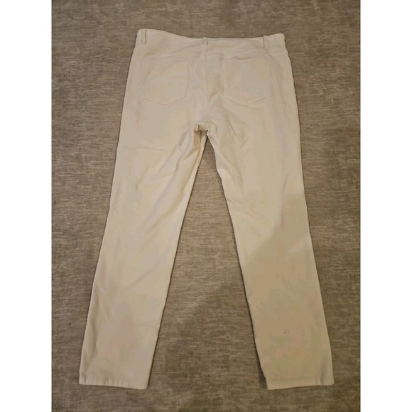 J Jill Pants Womens Size 14 Off White Cream Velvet Slim Leg Stretch Pants - Picture 7 of 7